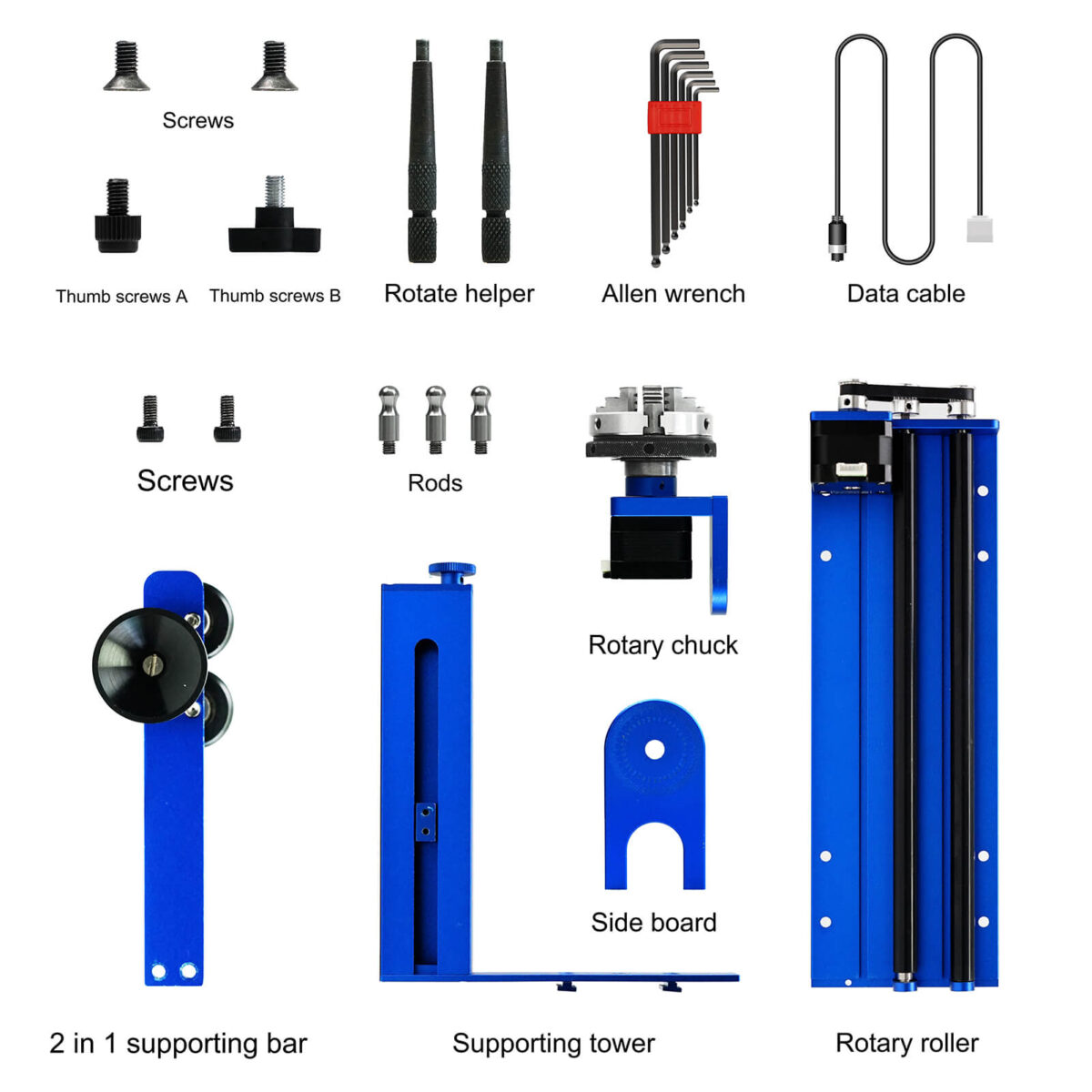 5 in 1 Laser Rotary for ComMarker Laser Cutter and Engraver 7 1