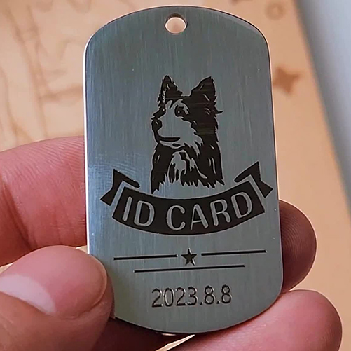 dog tag-fiber laser engraving machine