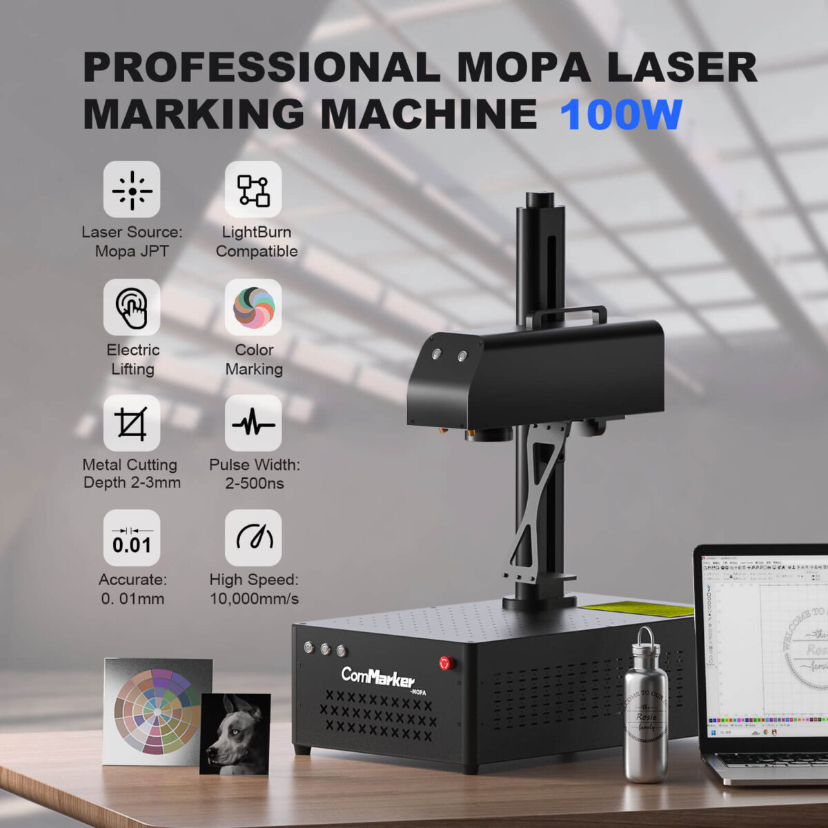 ComMarker B4 100W JPT MOPA Fiber Laser Marking Machine